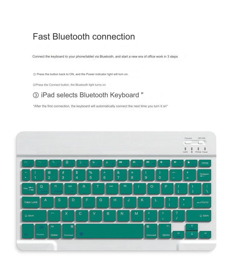 Wireless Bluetooth Keyboard and Mouse Combo for iPad, iPhone, and Android Tablets - Silent Scissor Switch and Ergonomic Design