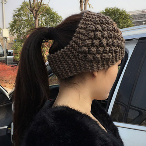 Knitted ear warmer beige
