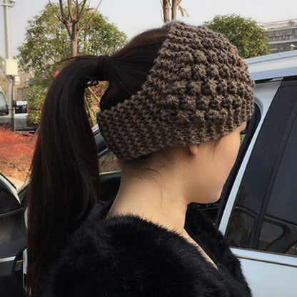 Knitted ear warmer beige