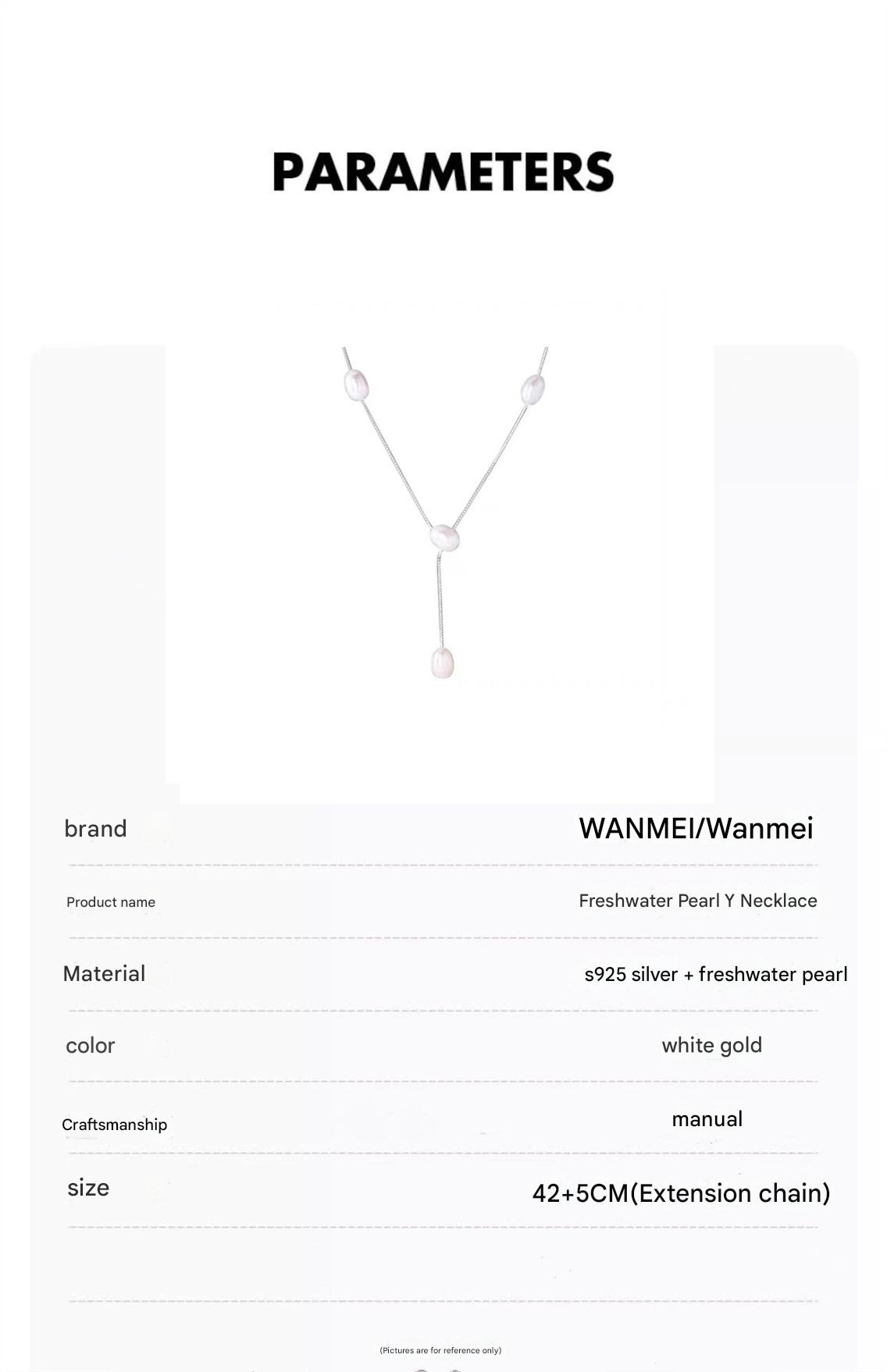 S925 silver natural freshwater pearl Y-chain necklace image 6