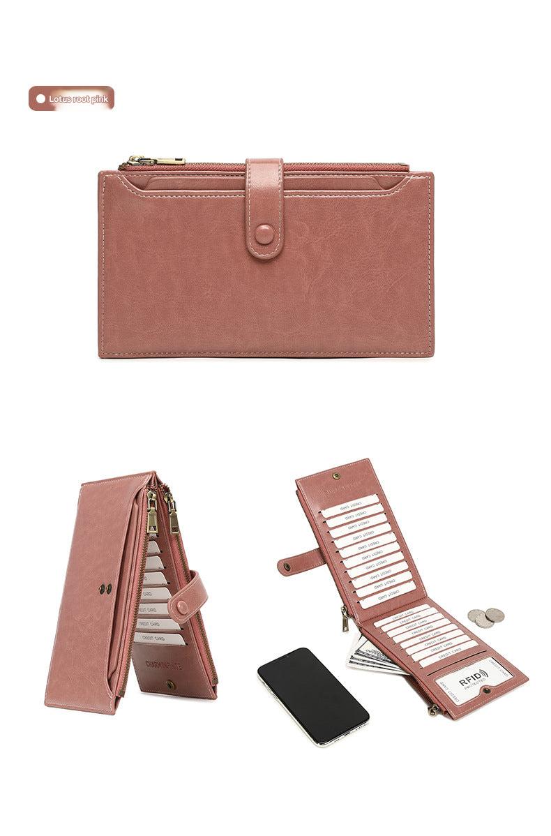 RFID wallet with dual zippers for secure storage - image 1