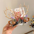 09#Christmas Hair Clip - Flower Khaki Branch Hairpin