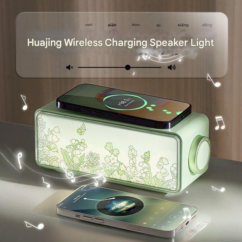 Bluetooth speaker showing wireless charging feature