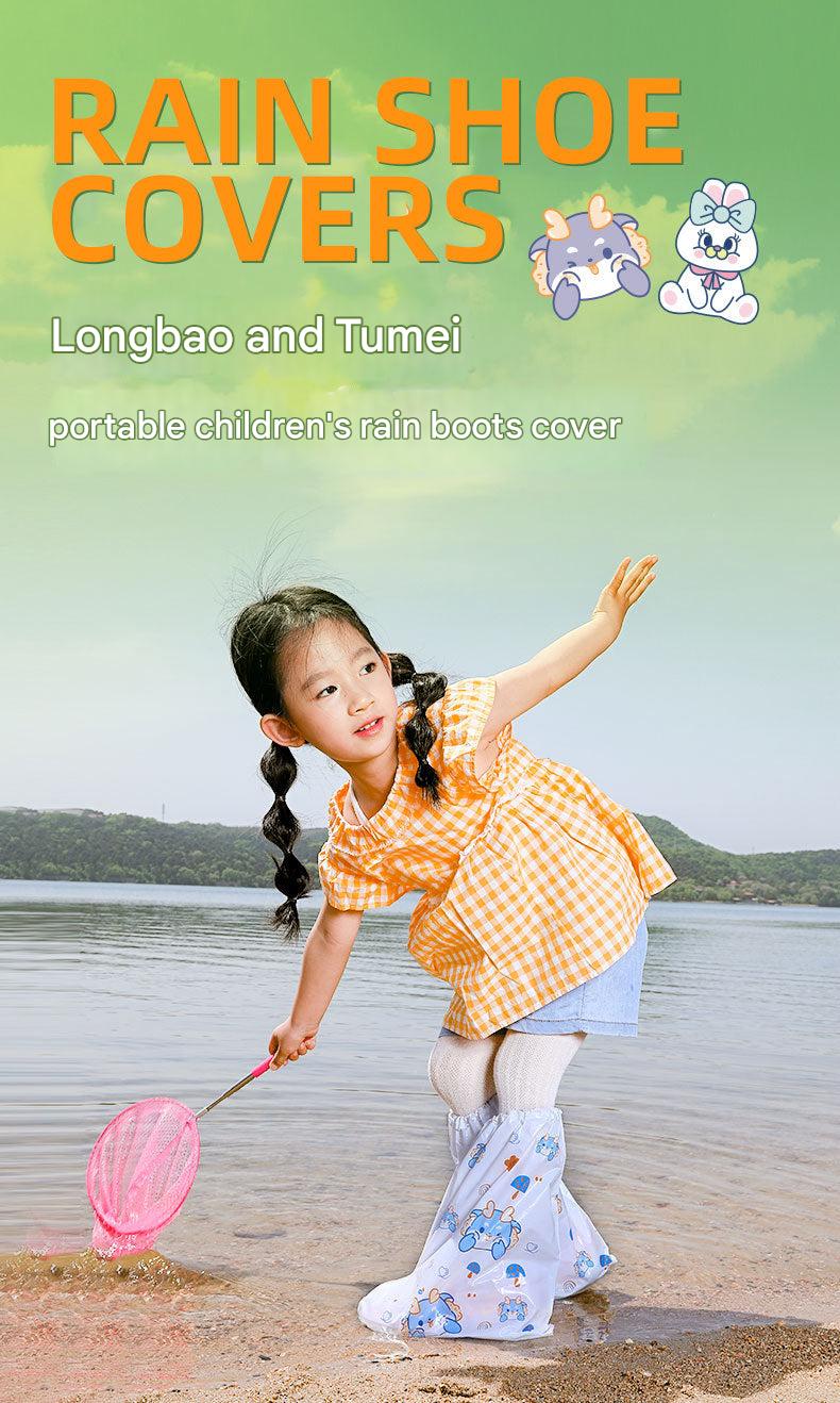 Children's waterproof overshoe dinosaur design