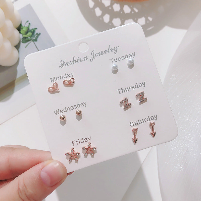 Korean pearl bow earrings image 5