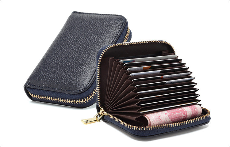 RFID blocking leather wallet in black color