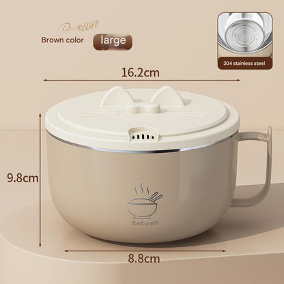 Compact storage stainless steel meal bowl
