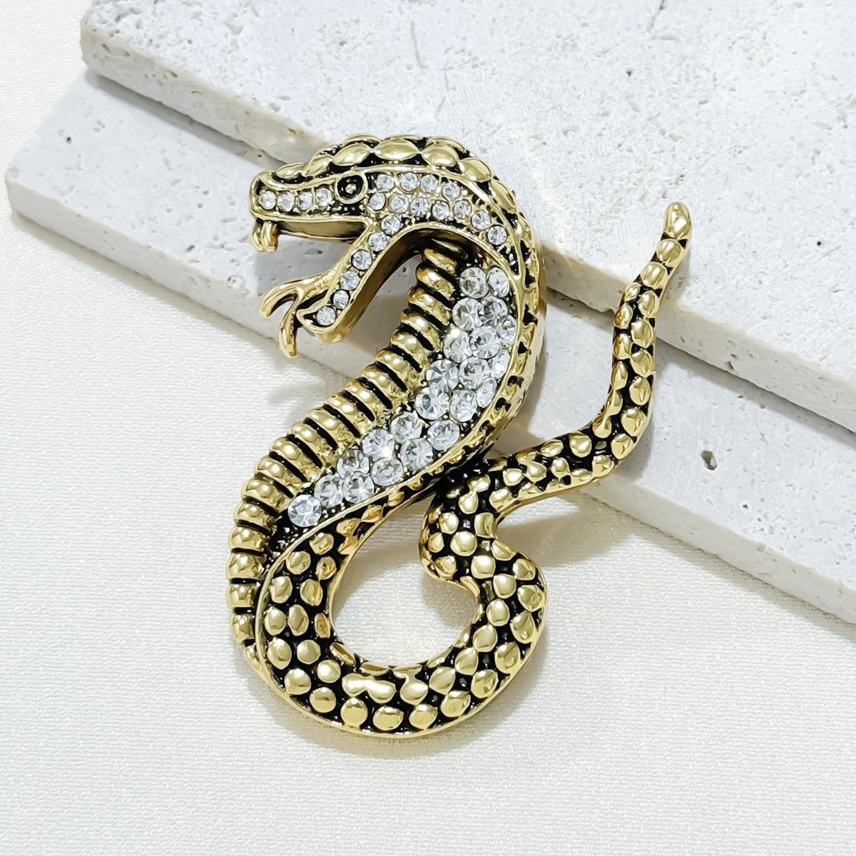 Vintage Snake Pin Accessory on Jacket