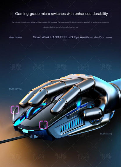 RGB Wired Gaming Mouse G5 - Ergonomic, 3200 DPI, 6-Button Optical, USB - Silent & Colorful Backlit for Ultimate Gaming Experience