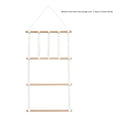 Wooden Stick Hair Clip Organizer (4 Layers 5 Strips) White (Hooks Not Included)