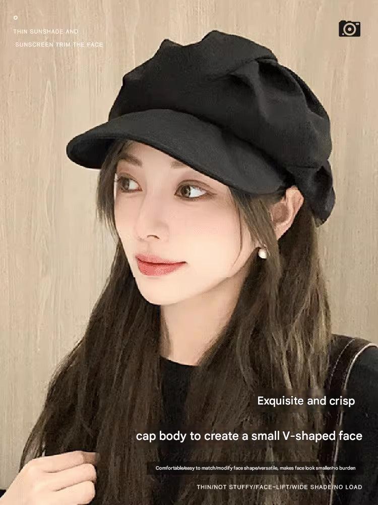 beige women's beret hat