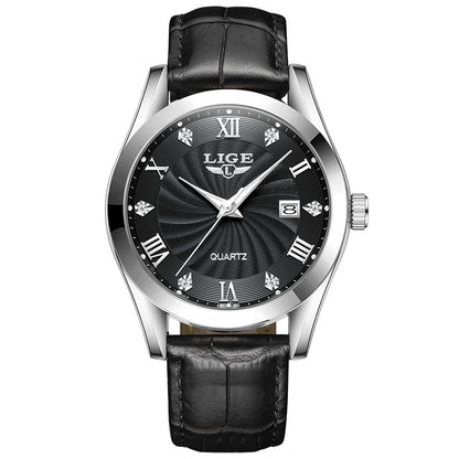 Waterproof men's business watch - angled view