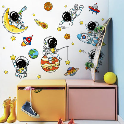 Children's space adventure wall decoration