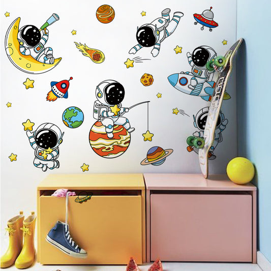 Children's space adventure wall decoration