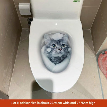 3D cat toilet sticker design 5