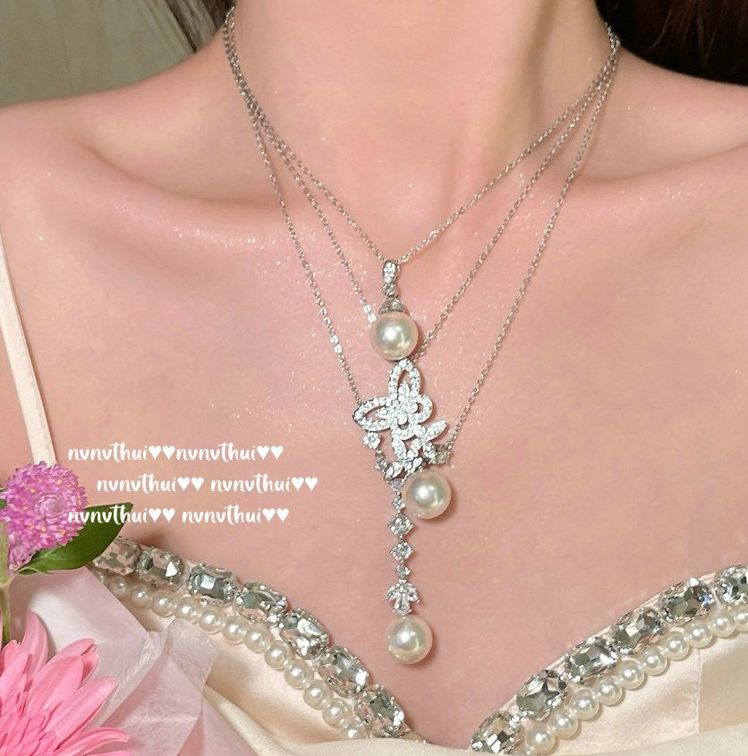 zircon drop necklace for women