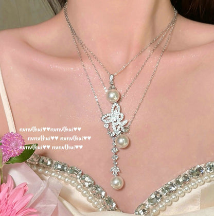 zircon drop necklace for women
